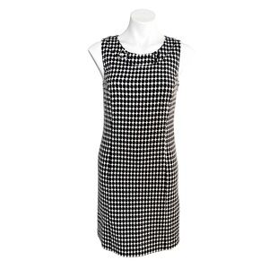 Black White retro vintage vibes sleeveless sheath dress size 6